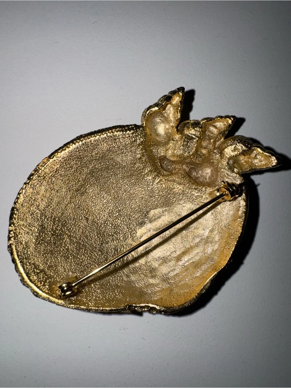 Gold Seashell & Floral Statement Brooch Pin – Coastal Ocean Beach Jewelry